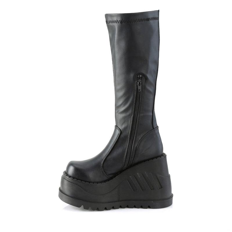 STOMP-200 Black Stretch Vegan Leather Demonia US Size (Women's): 5