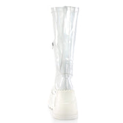 STOMP-200 White Hologram Stretch Patent Demonia US Size (Women's): 5