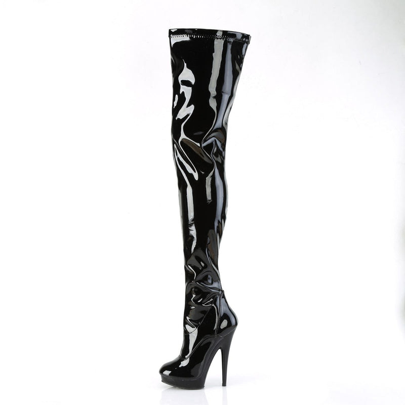 SULTRY-4000 Black Stretch Patent/Black NEW Fabulicious US Size (Women's): 5