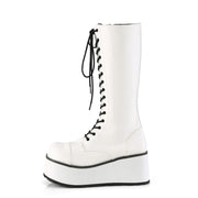 TRASHVILLE-502 White Vegan Leather Knee Boot Demonia US Size (Unisex/Men's): 4