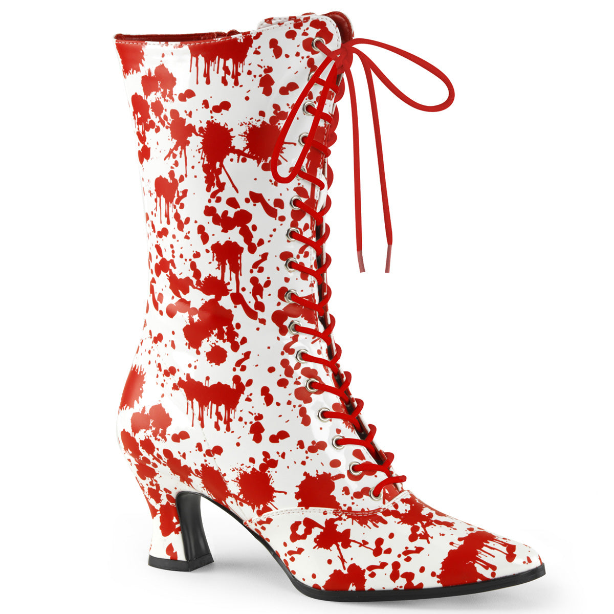 VICTORIAN-120BL White-Red Patent