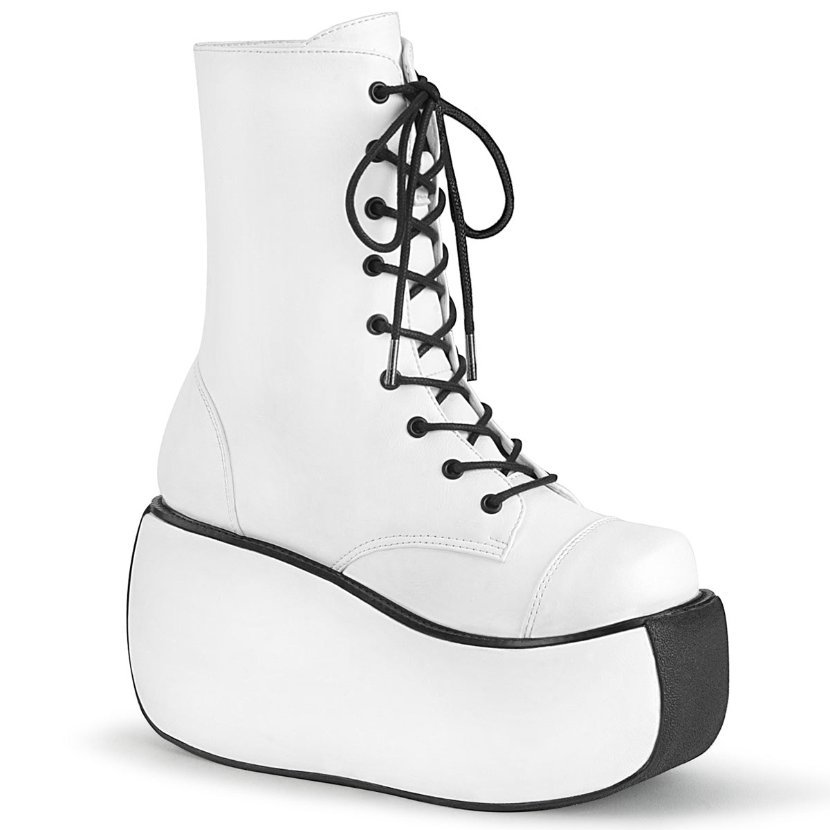 VIOLET-120 White Vegan Leather Ankle Boot