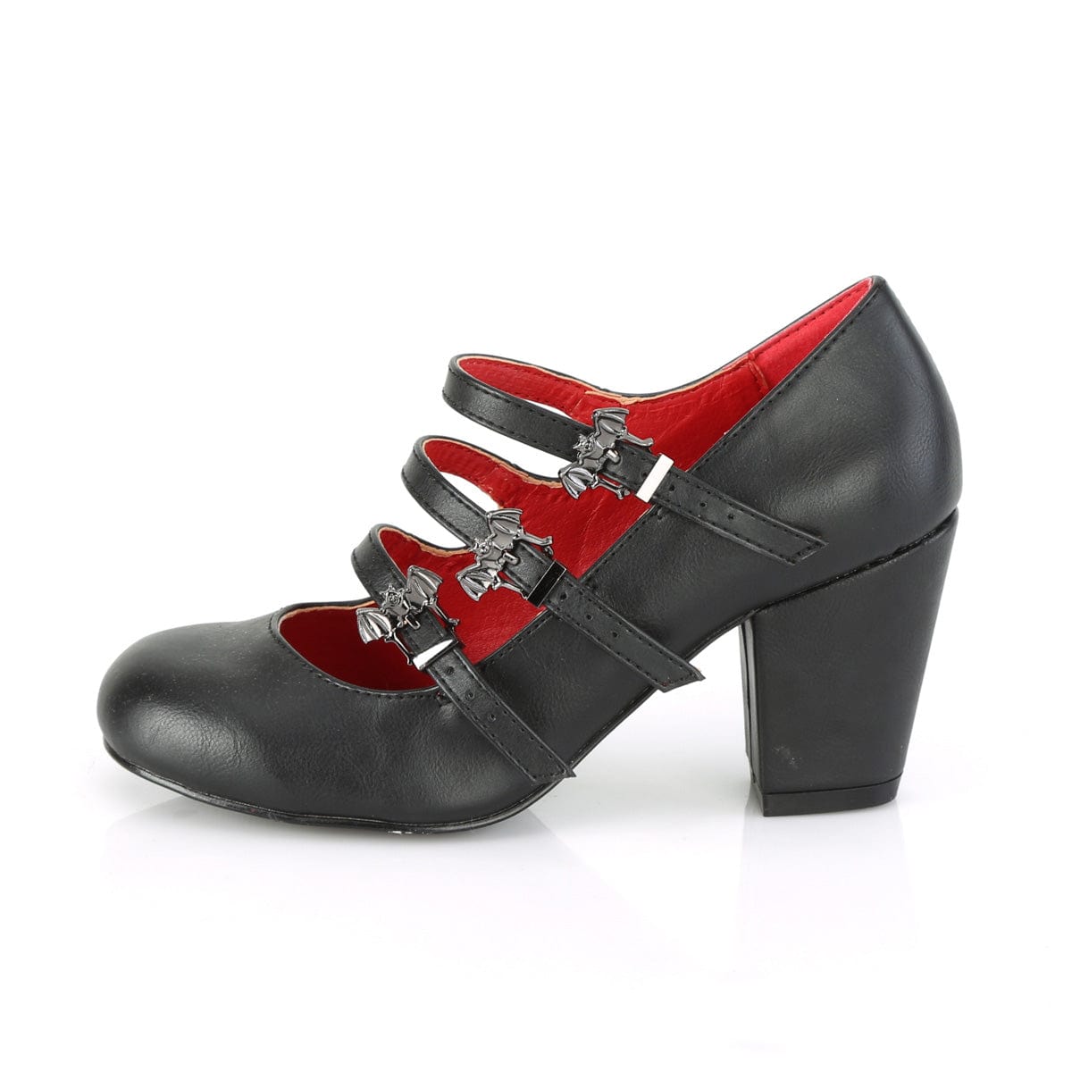 VIVIKA-38 Black Vegan Leather Mary Janes Demonia US Size (Women's): 6