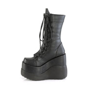 VOID-118 Black Vegan Leather-Patent Mid-Calf Boot Demonia US Size (Women's): 6