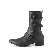WARLOCK-110-C Black Vegan Leather Mid-Calf Boot Demonia US Size (Unisex/Men's): 4