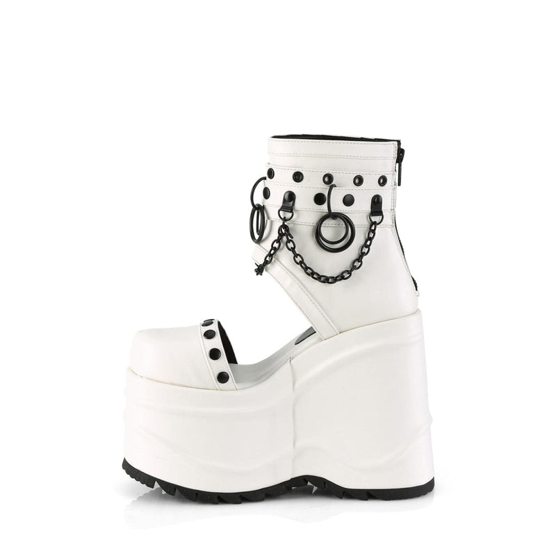 WAVE-22 White Vegan Leather Sandal Demonia US Size (Women's): 6