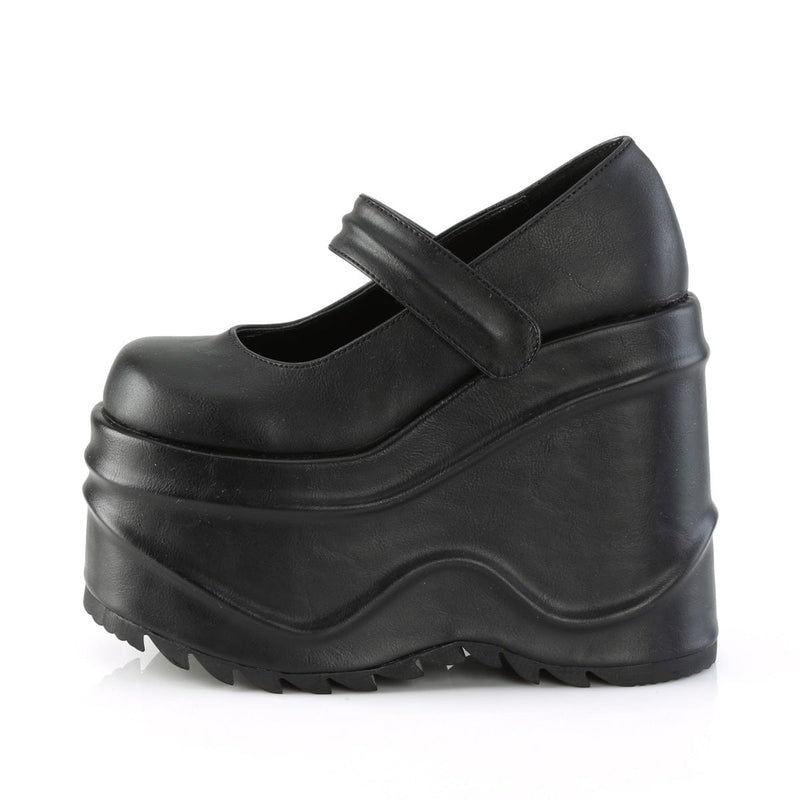 WAVE-32 Black Vegan Leather Mary Janes Demonia US Size (Women's): 6